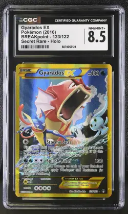 CGC 8.5 Gyarados EX 2016 BREAKpoint 123/122 Secret Rare Holo Pokemon Card - Image 1