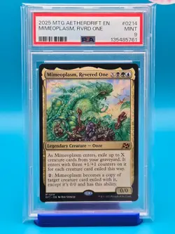 PSA 9 - 2025 MAGIC THE GATHERING AETHERDRIFT 214 MIMEOPLASM, REVERED ONE - Image 1