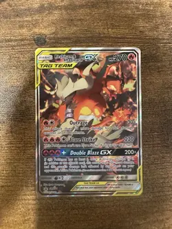 Pokemon TCG Reshiram & Charizard GX SM201 Black Star Promo Tag Team Holo Card - Image 1