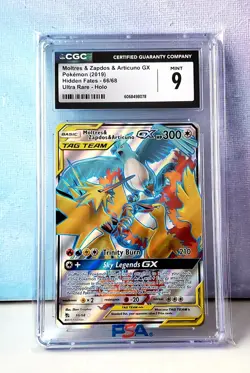 2019 Pokemon Moltres & Zapdos & Articuno GX Hidden Fates 66/68 CGC 9 (B) - Image 1