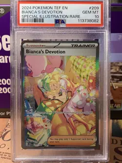 2024 POKEMON TEMPORAL FORCES SPECIAL ILLUSTRATION RARE BIANCA'S DEVOTION PSA 10 - Image 1