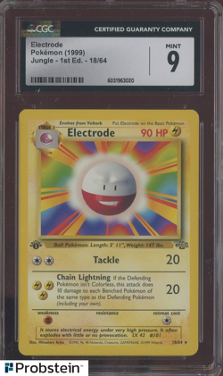 1999 Pokemon Jungle 1st Edition #18 Electrode CGC 9 MINT - Image 1