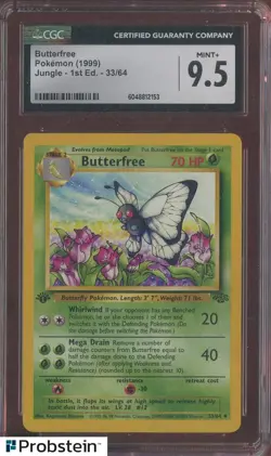 1999 Pokemon Jungle 1st Edition #33 Butterfree CGC 9.5 MINT+ - Image 1