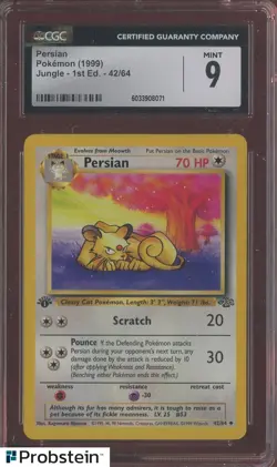 1999 Pokemon Jungle 1st Edition #42 Persian CGC 9 MINT - Image 1