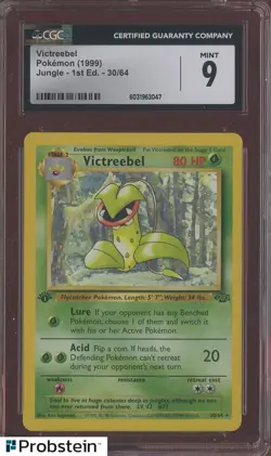 1999 Pokemon Jungle 1st Edition #30 Victreebel CGC 9 MINT - Image 1