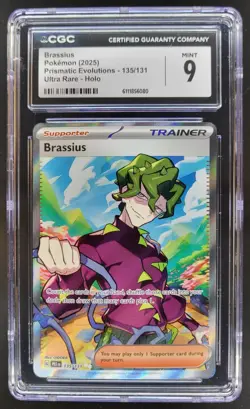 2025 Pokemon Prismatic Evolutions Brassius #135/131 Ultra Rare Holo CGC 9 PT - Image 1