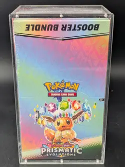 Pokemon SV8.5 Prismatic Evolutions Sealed Booster Bundle Display W/Acrylic Case - Image 1