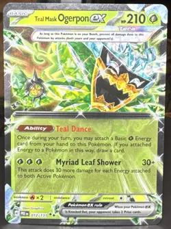 Pokemon Teal Mask Ogerpon ex 012/131 Sv Prismatic Evolutions Double Rare Holo - Image 1