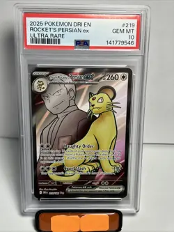 Pokemon TCG Team Rocket’s Persian EX 219/182 Destined Rivals PSA 10 - Image 1