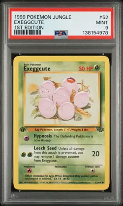 1999 Pokemon Jungle 1st Edition Exeggcute 52 FRESHLY GRADED PSA 9 MINT - Image 1