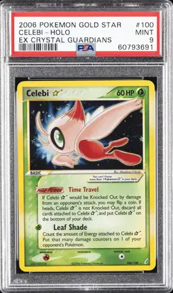 2006 POKEMON EX CRYSTAL GUARDIANS GOLD STAR #100 CELEBI-HOLO PSA 9 - Image 1