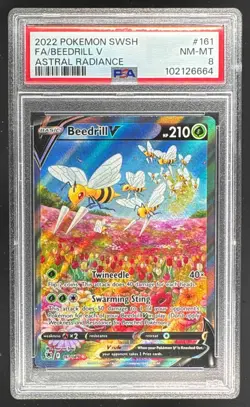 102126664 Beedrill V 2022 Pokemon Sword & Shield Astral Radiance #161/189 PSA 8 - Image 1