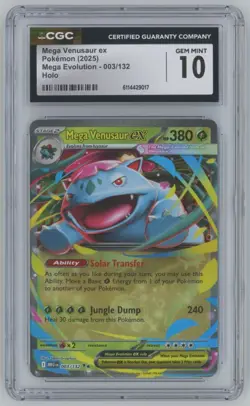 2025 Pokemon Mega Evolution Mega Venusaur ex CGC 10 Rare Holo #3 A64 - Image 1