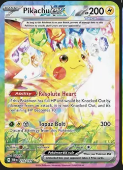 Pokemon Pikachu ex 238/191 SV08 Surging Sparks Holo Special Illustration Rare - Image 1