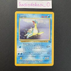 Pokemon TCG Lapras Fossil 10/62 Holo Rare Unlimited WOTC NM/LP Condition - Image 1