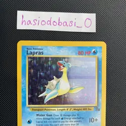Pokemon TCG Lapras Fossil 10/62 Holo Rare Unlimited WOTC NM/LP Condition - Image 2