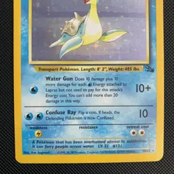 Pokemon TCG Lapras Fossil 10/62 Holo Rare Unlimited WOTC NM/LP Condition - Image 3