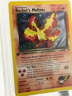 2000 POKEMON GYM HEROES HOLO-1ST EDITION #12 ROCKET'S MOLTRES PSA 8 See Pics - Image 3