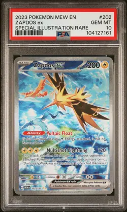 2023 POKEMON MEW EN-151 SPECIAL ILLUSTRATION RARE #202 ZAPDOS EX PSA 10 - Image 1