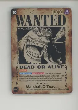 One Piece English OP09-093 Wanted Poster Super Rare Marshall D. Teach - Image 1