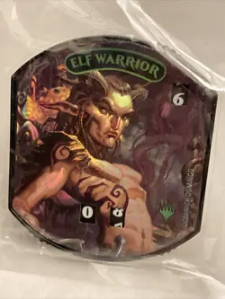 Mtg Elf Warrior Foil Relic Token Plastic Counter Ultra Pro Magic The Gathering - Image 1