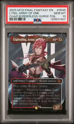 2025 MTG FINAL FANTASY #0545 LIGHTNING, ARMY OF ONE PSA 10 - Image 1