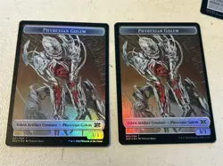 2 x mtg foil token Saproling // Phyrexian Golem 017/021, Double Masters 2022 - Image 1