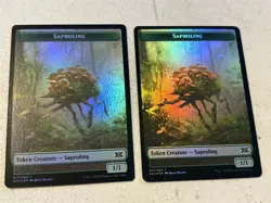 2 x mtg foil token Saproling // Phyrexian Golem 017/021, Double Masters 2022 - Image 2