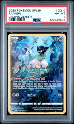 PSA 8 Mew #GG10 - Crown Zenith Trainer Gallery Pokemon Card - Pokemon TCG - Image 1