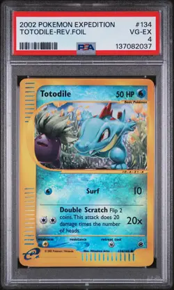 2002 POKEMON EXPEDITION #134 TOTODILE-REVERSE FOIL PSA 4 - Image 1