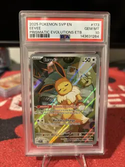 2025 POKEMON BLACK STAR PROMO SVP EN #173 EEVEE PRISMATIC EVOLUTIONS ETB PSA 10 - Image 1