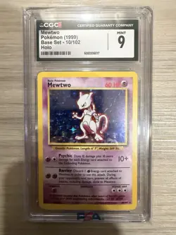 1999 Pokemon Mewtwo CGC 9 Mint Holo #10 Base Set - Image 1