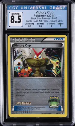 2013 POKEMON B&W PROMO 1ST PLACE-BATTLE ROAD SPRING #BW31 VICTORY CUP CGC 8.5 - Image 1