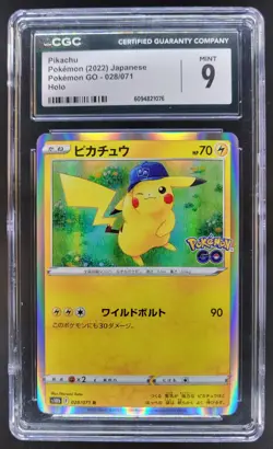 2022 Pokemon Sword & Shield Go JP Pikachu #028/071 Rare CGC 9 PT - Image 1