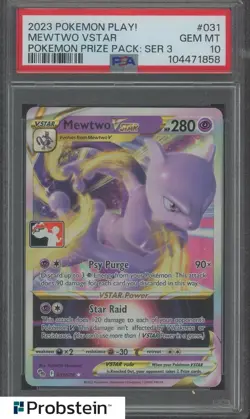 2023 Pokemon Paly! Prize Pak Ser.3 #031 Mewtwo Vstar PSA 10 GEM MINT - Image 1