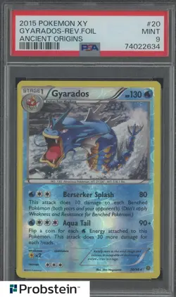 2015 Pokemon XY Ancient Origins #20 Gyarados Reverse Foil PSA 9 MINT - Image 1