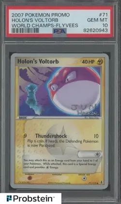 2007 Pokemon Promo World Champs Flyvees #71 Holon's Voltorb PSA 10 GEM MINT - Image 1
