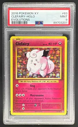 89703201 Clefairy 2016 Pokemon XY Evolutions #63/108 Holo PSA 9 - Image 1