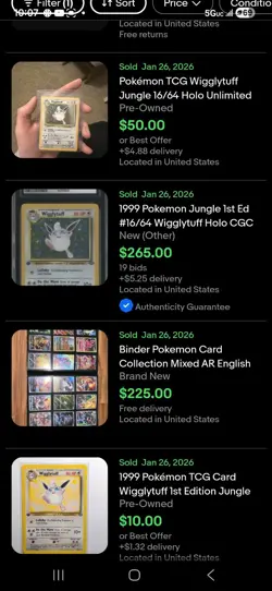 Pokemon TCG Wigglytuff Holo Unlimited Rare Card 16/64 Jungle Base Set - Image 3