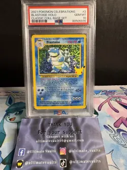 2021 Pokemon Celebrations Classic Collection #2 Blastoise Holo PSA 10 Gem Mint - Image 1