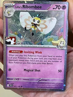 POKEMON LILLIE'S RIBOMBEE 067/159 RARE COSMOS HOLO PLAY! PRIZE JOURNEY TOGETHER - Image 1