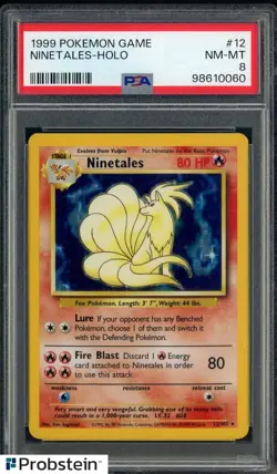 1999 Pokemon Game #12 Ninetales Holo PSA 8 NM-MT - Image 1