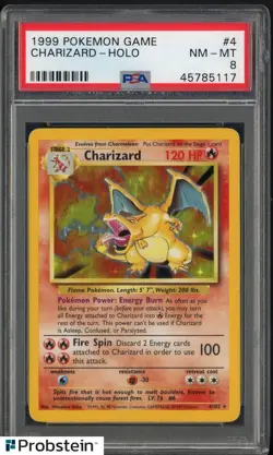 1999 Pokemon Game #4 Charizard Holo PSA 8 NM-MT - Image 1