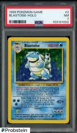 1999 Pokemon Game #2 Blastoise Holo PSA 7 NM - Image 1