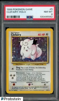 1999 Pokemon Game #5 Clefairy Holo PSA 8 NM-MT - Image 1