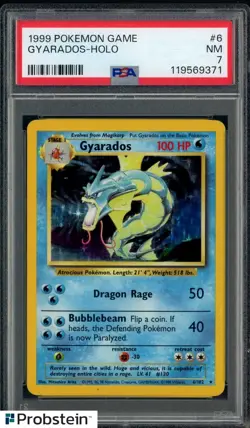 1999 Pokemon Game #6 Gyarados Holo PSA 7 NM - Image 1