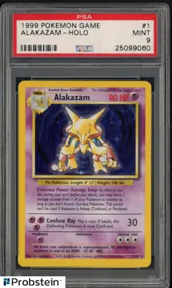 1999 Pokemon Game #1 Alakazam Holo PSA 9 MINT - Image 1