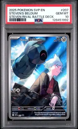 2025 POKEMON SVP STEVEN RIVAL BATTLE DECK PROMO #207 STEVEN'S BELDUM PSA 10 - Image 1