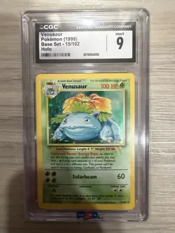 1999 Pokemon Venusaur CGC 9 Mint Holo #15 Base Set - Image 1