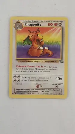 Pokemon 1999 TCG Dragonite Fossil Card #19/62. Non Holo. Stage Two. - Image 4